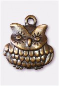 16x16mm Antiqued Brass Plated Owl Charms Pendant x2