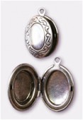 25x16mm Antiqued Silver Plated Picture Frame Oval Charms Pendant x1