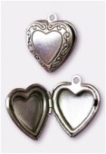 20x23mm Antiqued Silver Plated Picture Frame Heart Charms Pendant x1