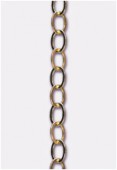 6x5mm Gold Plated Flat Cable Chain x20cm