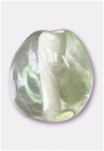Glass Coin Beads Pale Green x12