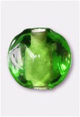 Glass Round Beads Green x12