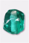 Glass Round Beads Water green x12