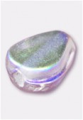 Glass Coin Beads Iridescent light Amethyst x12