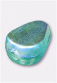 Glass Beads Iridescent Water Green x12