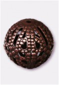 12mm Antiqued Copper Plated Filigree Round Beads x4