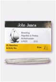 John James English Beading Needles 55mm Size 13  x25