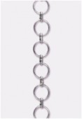 9mm Silver Plated Round Link Chain x20cm