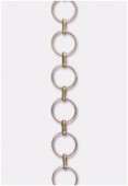 9mm Antiqued Brass Plated Round Link Chain x20cm
