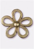 35x35mm Antiqued Brass Plated Daisy Pendant x1