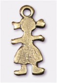 14x5mm Antiqued Brass Plated Little Girl Charms Pendant x4
