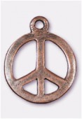 16x20mm Antiqued Copper Plated Peace Charms Pendant x2