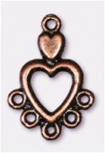 18x12mm Antiqued Copper Plated "Heart-Chandelier'' W /5 Loop For Hanging Components x2