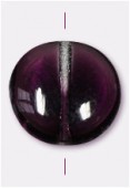 10mm Amethyst / Crystal Round Flat Smooth Beads x4