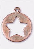 20mm Antiqued Copper Plated Open Work Star Charms Pendant x2