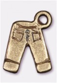 15x11mm Antiqued Brass Plated Jeans Charms Pendant x2