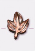 8x7mm Antiqued Copper Plated Leaf Beads x6
