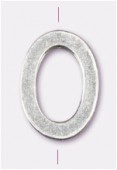 25x17mm Silver Plated Flat Oval Ring Bead x1