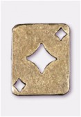 19x15mm Antique Brass Ace Of Tile Charms Pendant x2