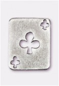 19x15mm Antiqued Silver Ace Of Clover Charms Pendant x2