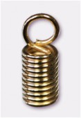 Gold Plated Spring Coil Ends To Glue For Cord 5mm x2