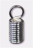 Silver Plated Spring Coil Ends To Glue For Cord 5mm x2