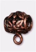10x10mm Antiqued Copper Plated Wide Bail To Attach Charm Bead - European Style Large Hole x2