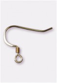 23x18mm Gold Plated Earring Hooks Flattened Fish Hook Style x2