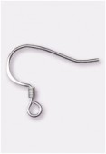23x18mm Silver Plated Earring Hooks Flattened Fish Hook Style x2