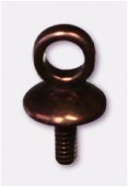 7x4mm Antiqued Copper Plated Brass Screw Eye Pin Findings x2