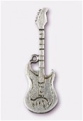 48x15mm Antiqued Silver Plated Electric Guitar Pendant x1