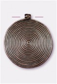 46mm Antiqued Copper Plated Ethnic Spring Pendant x1