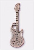 48x15mm Antiqued Copper Plated Electric Guitar Pendant x1