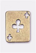 19x15mm Antiqued Brass Ace Of Clover Charms Pendant  x2