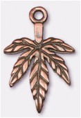 13x20mm Antiqued Copper Plated Tree Leaf Charms Pendant x4
