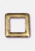 20x20mm Antiqued Brass Plated Square Beads x1