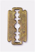 23x11mm Antiqued Brass Plated Razor Blade Charms Pendant x2