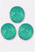 10mm Czech Round Fire Polish Glass Beads Milky Green x6