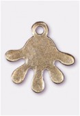22x20mm Antiqued Brass Plated Hand Charms Pendant x1