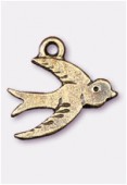 17x15mm Antiqued Brass Plated Swallow Charms Pendant x2