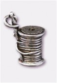 10x10mm Antiqued Silver Plated Wire Spool Charms Pendant x1
