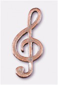 17x7mm Antiqued Copper Plated The Treble Key Charms Pendant x2