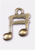 15x12mm Antiqued Brass Plated Sixteenth Note Charms Pendant x2
