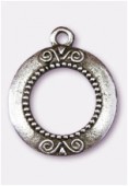 20mm Antiqued Silver Plated Framework Charms Pendant x1