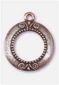 20mm Antiqued Copper Plated Framework Charms Pendant x1
