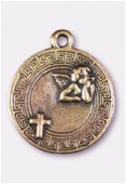 20mm Antiqued Brass Plated Angel Charms Pendant x1