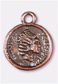 13mm Antiqued Copper Plated Coin Charms Pendant x2