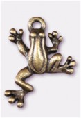 20x15mm Antiqued Brass Plated Frog Charms Pendant x2