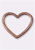 22x20mm Antiqued Copper Plated Flat Open Heart Beads x2