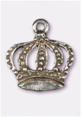 19x17mm Antiqued Silver Plated Crown Charms Pendant x2